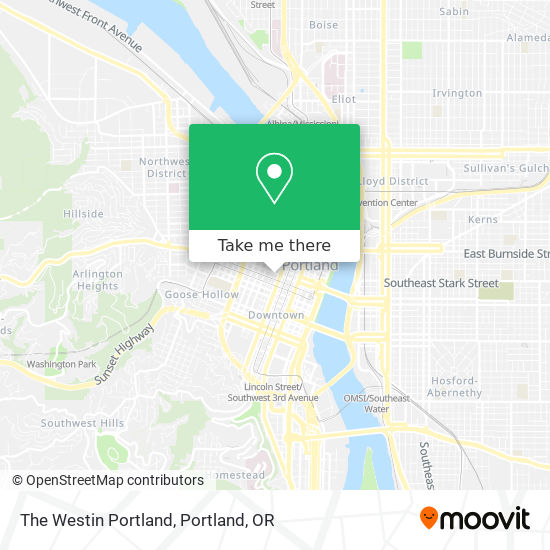 The Westin Portland map