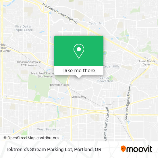 Tektronix's Stream Parking Lot map