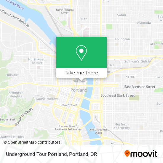 Underground Tour Portland map
