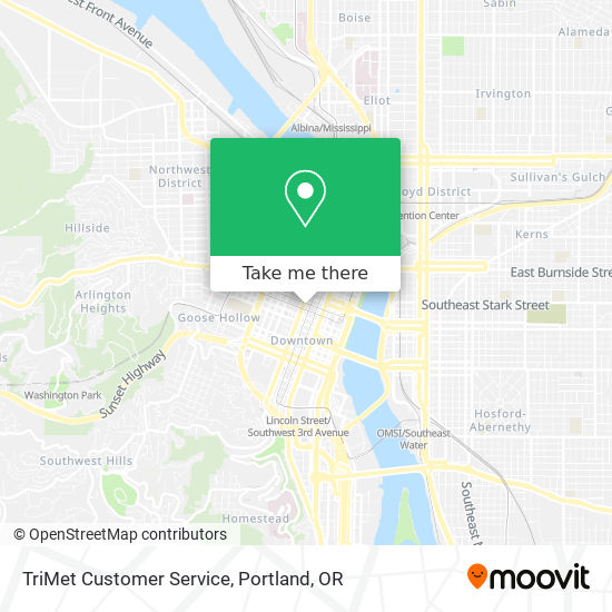 TriMet Customer Service map