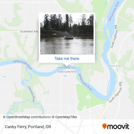 Canby Ferry map