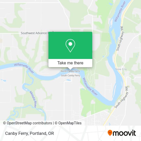 Canby Ferry map