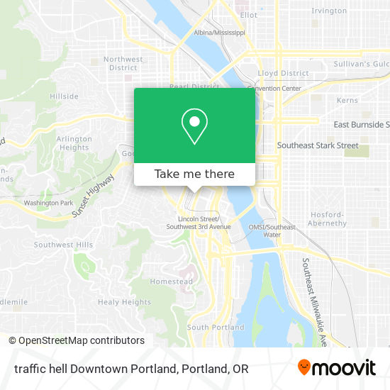 traffic hell Downtown Portland map