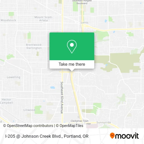I-205 @ Johnson Creek Blvd. map
