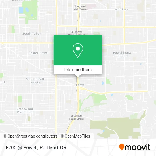 Mapa de I-205 @ Powell