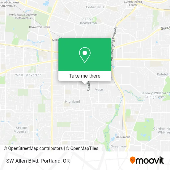 Mapa de SW Allen Blvd