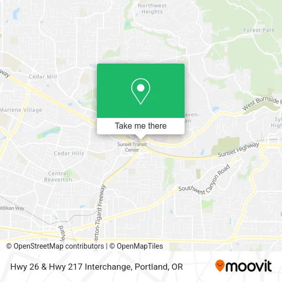 Mapa de Hwy 26 & Hwy 217 Interchange