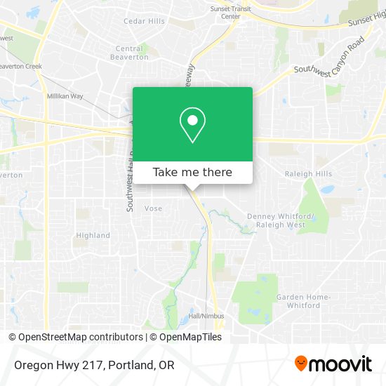 Oregon Hwy 217 map