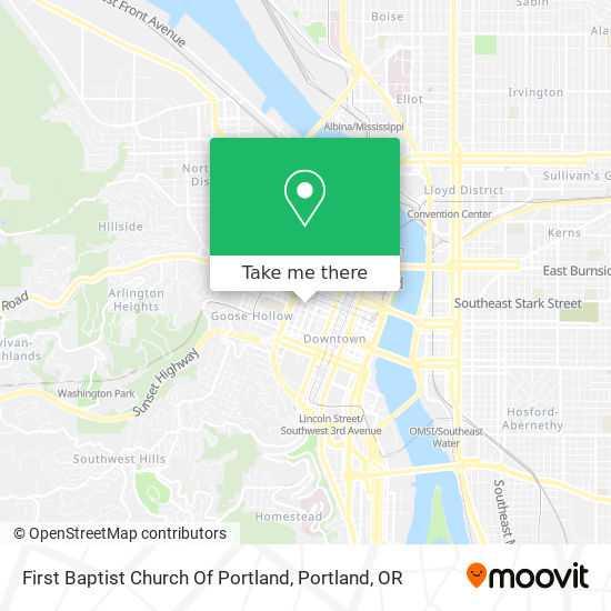 Mapa de First Baptist Church Of Portland