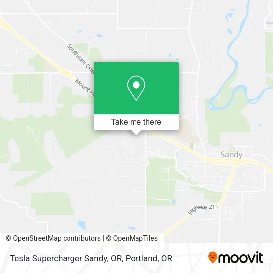 Mapa de Tesla Supercharger Sandy, OR