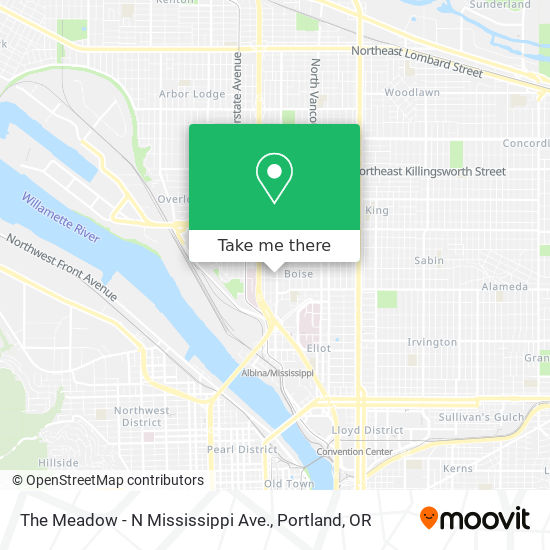 The Meadow - N Mississippi Ave. map