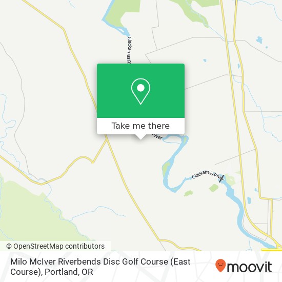 Mapa de Milo McIver Riverbends Disc Golf Course (East Course)