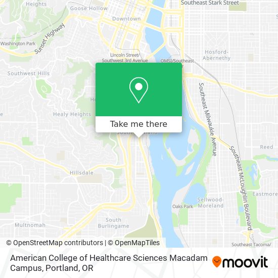 Mapa de American College of Healthcare Sciences Macadam Campus