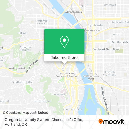 Mapa de Oregon University System Chancellor's Offic