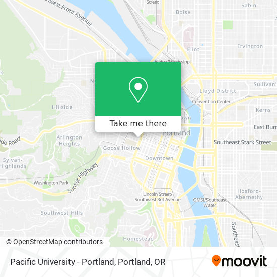 Pacific University - Portland map