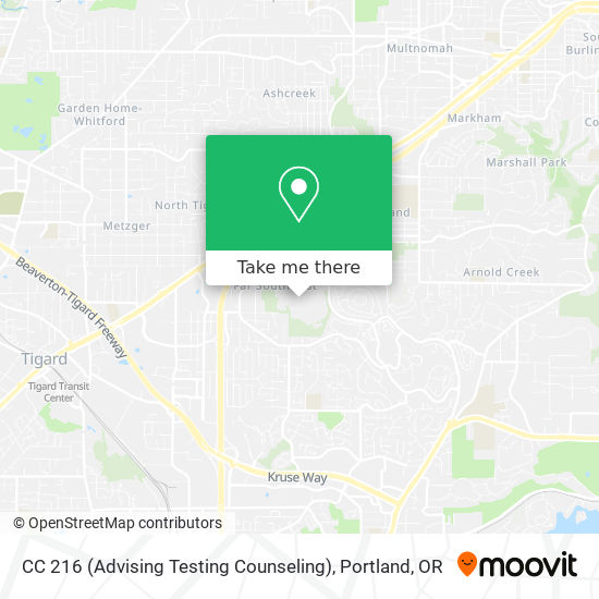 CC 216 (Advising Testing Counseling) map