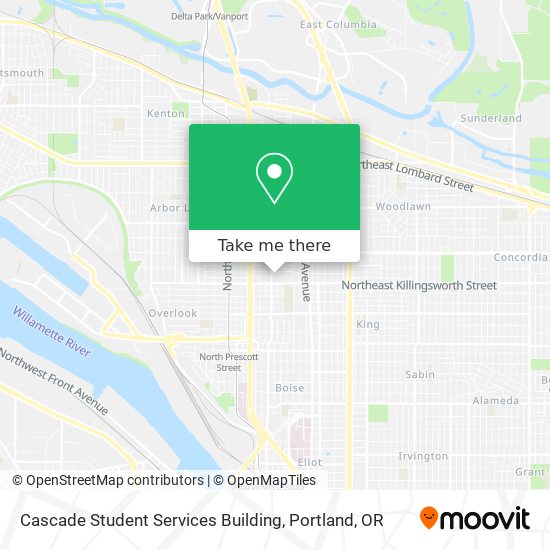 Mapa de Cascade Student Services Building