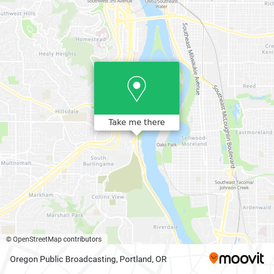 Mapa de Oregon Public Broadcasting