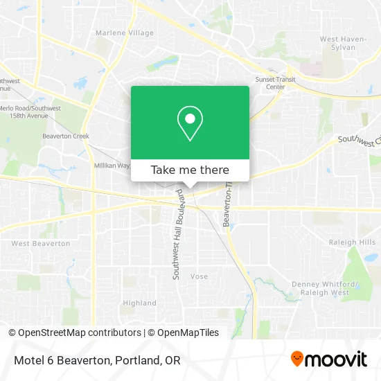 Motel 6 Beaverton map