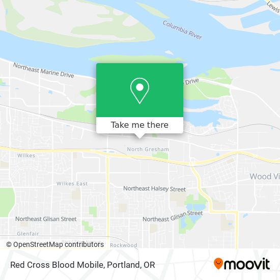 Red Cross Blood Mobile map