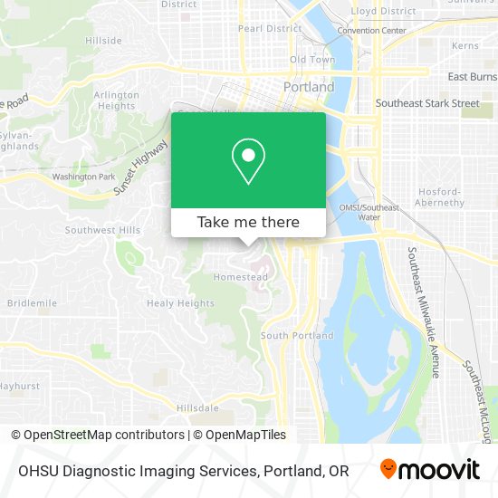 OHSU Diagnostic Imaging Services map