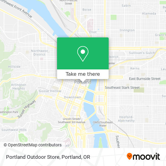 Portland Outdoor Store map