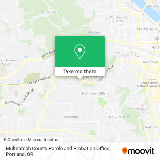 Multnomah County Parole and Probation Office map