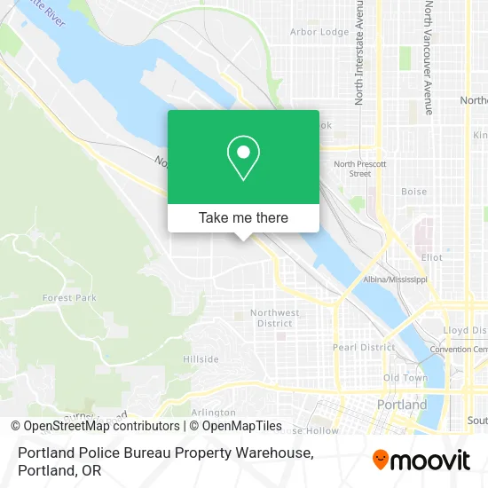 Mapa de Portland Police Bureau Property Warehouse