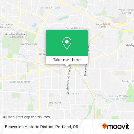 Beaverton Historic District map