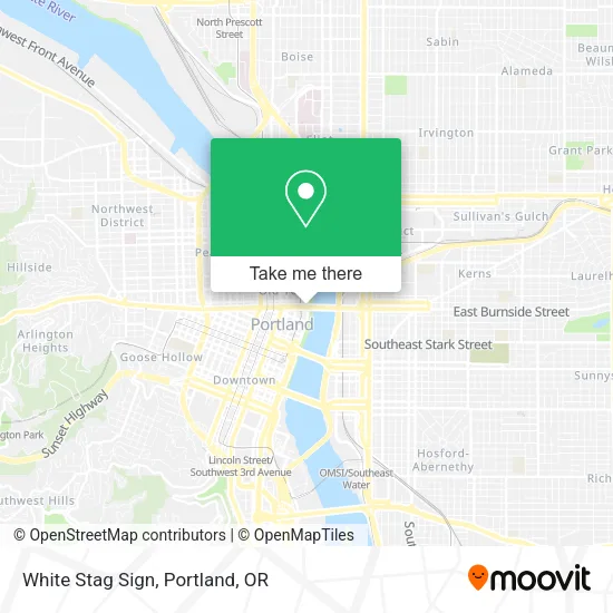 White Stag Sign map