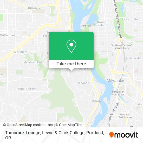 Mapa de Tamarack Lounge, Lewis & Clark College