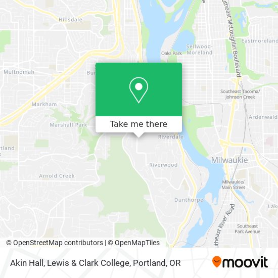 Akin Hall, Lewis & Clark College map