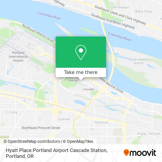 Mapa de Hyatt Place Portland Airport Cascade Station