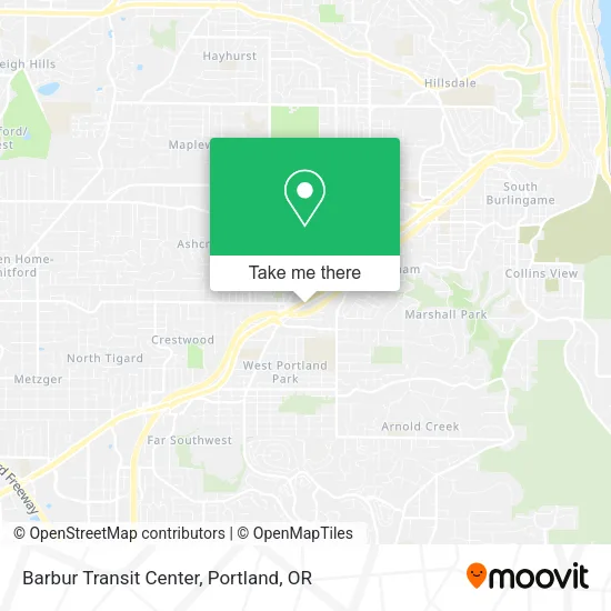 Barbur Transit Center map