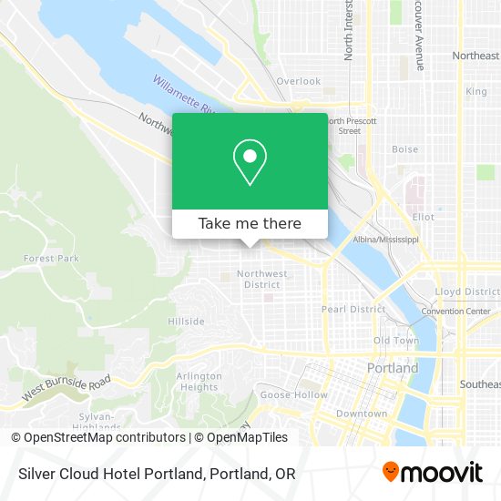 Mapa de Silver Cloud Hotel Portland