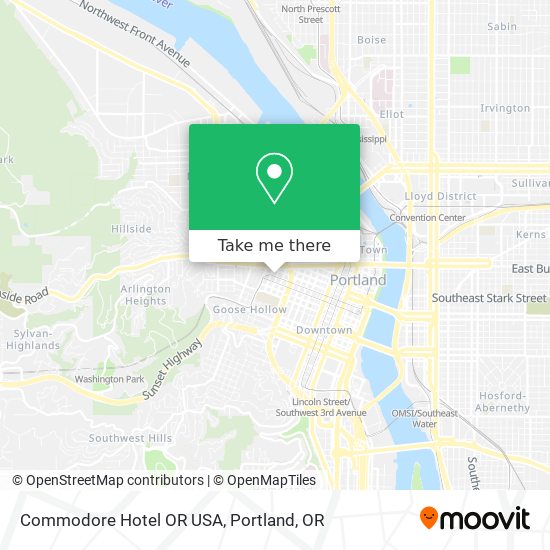 Mapa de Commodore Hotel OR USA