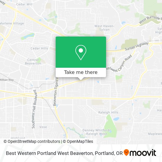 Best Western Portland West Beaverton map