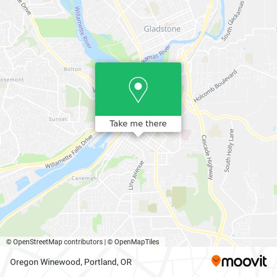 Mapa de Oregon Winewood