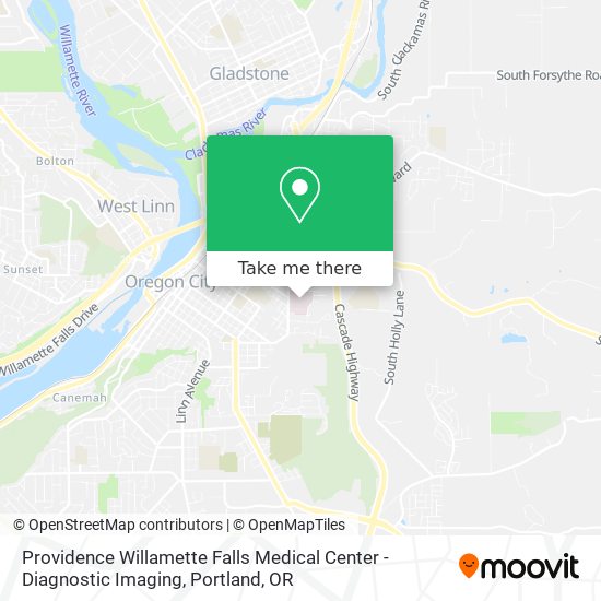 Providence Willamette Falls Medical Center - Diagnostic Imaging map