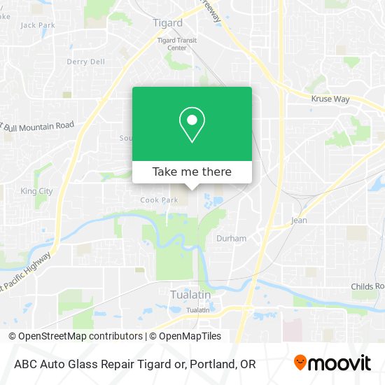 Mapa de ABC Auto Glass Repair Tigard or