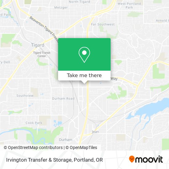 Irvington Transfer & Storage map