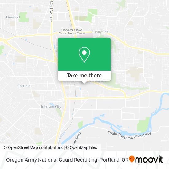 Mapa de Oregon Army National Guard Recruiting