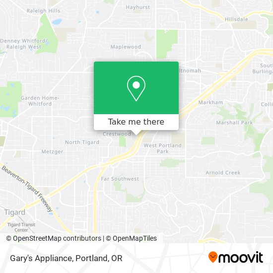 Mapa de Gary's Appliance