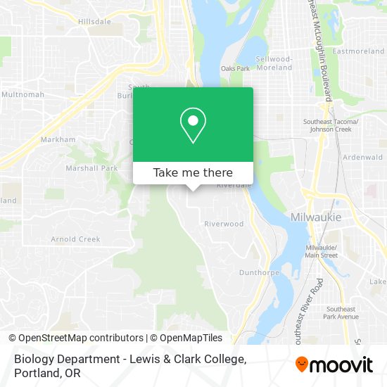 Mapa de Biology Department - Lewis & Clark College