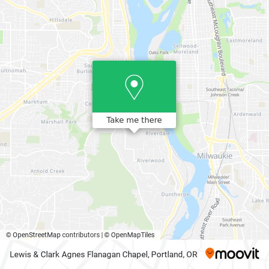 Lewis & Clark Agnes Flanagan Chapel map