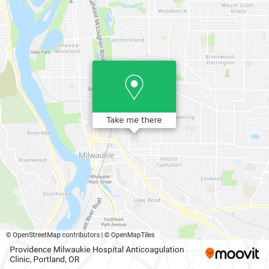 Providence Milwaukie Hospital Anticoagulation Clinic map