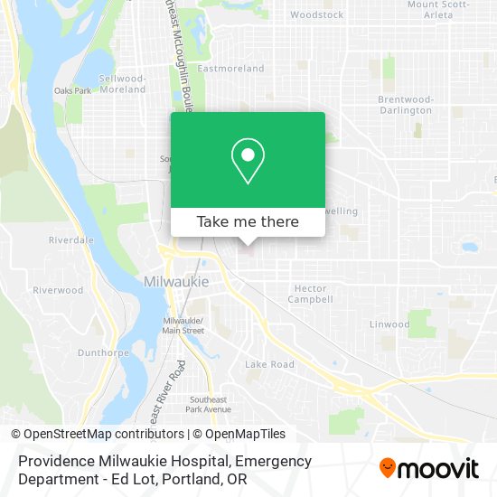 Providence Milwaukie Hospital, Emergency Department - Ed Lot map