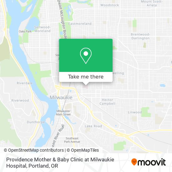 Providence Mother & Baby Clinic at Milwaukie Hospital map
