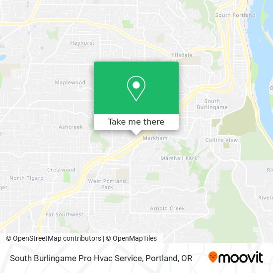 Mapa de South Burlingame Pro Hvac Service