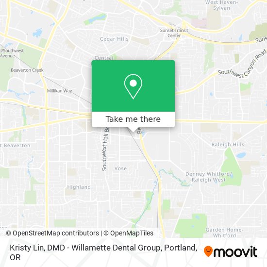Mapa de Kristy Lin, DMD - Willamette Dental Group